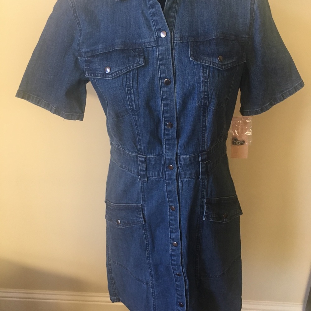 NWT Harlow & Hope denim snap button dress.
